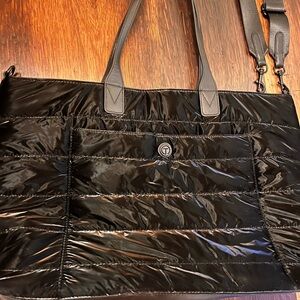 Black Quilted Tote Bag